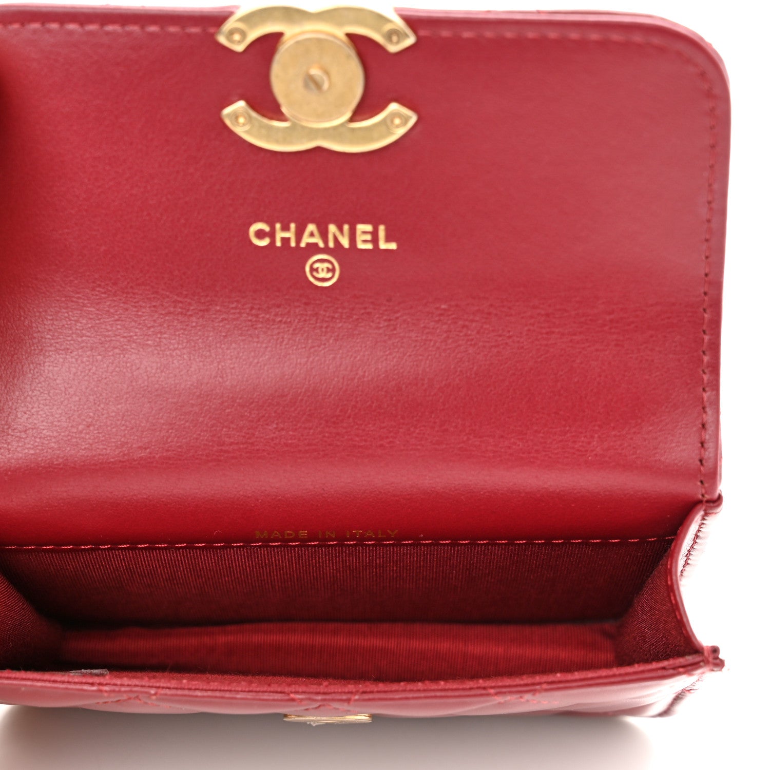 Chanel Calfskin Quilted Perfect Fit Coin Purse With Chain Burgundy 5 of 12