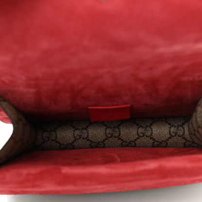 Gucci GG Supreme Monogram Suede Mini Dionysus Shoulder Bag Beige Ebony Vulcanic Red 5 of 11