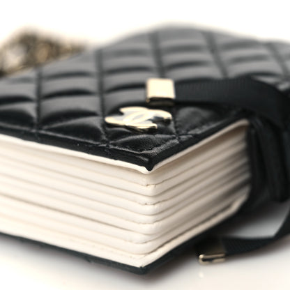 Chanel Lambskin Quilted Book Card Holder on Chain Black 10 of 12