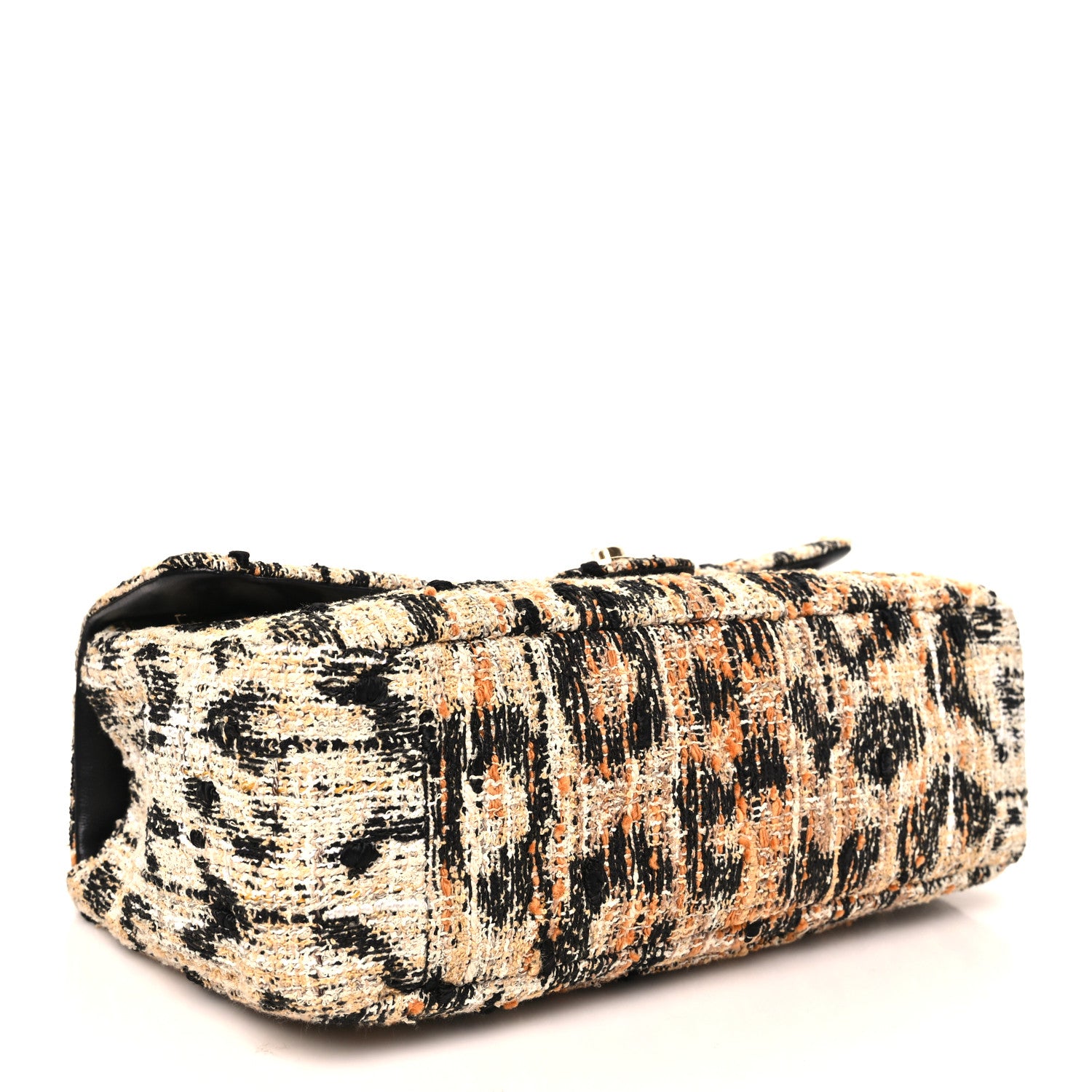 Chanel Tweed Mixed Fibers Leopard Print Small Souplissimo Maxi Flap Brown Black White 4 of 11