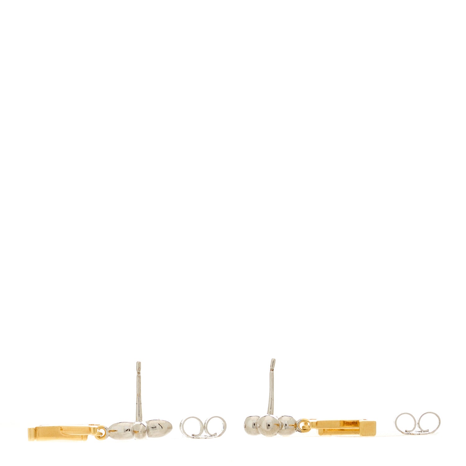 Louis Vuitton Metal Crystal LV Iconic Flower Earrings Gold Silver 3 of 6