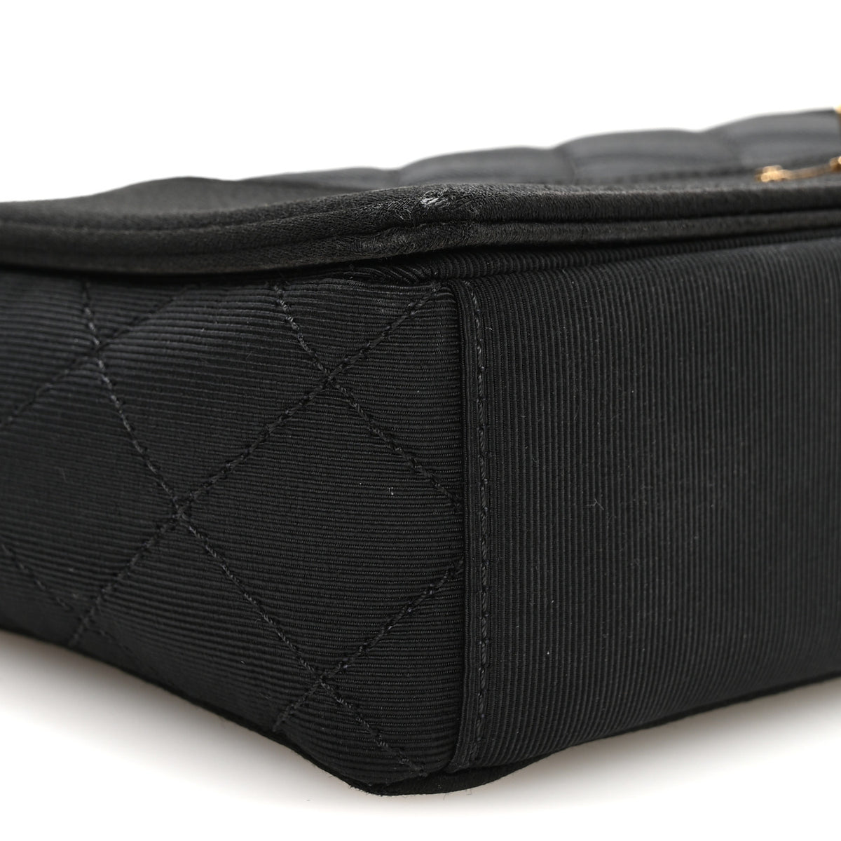Chanel Grosgrain Satin Quilted Small Vintage Mademoiselle Flap Black 9 of 10