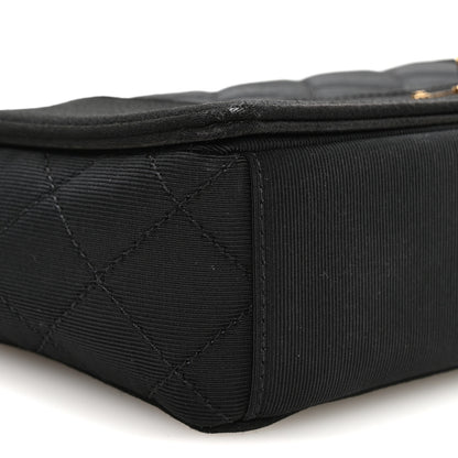 Chanel Grosgrain Satin Quilted Small Vintage Mademoiselle Flap Black 9 of 10