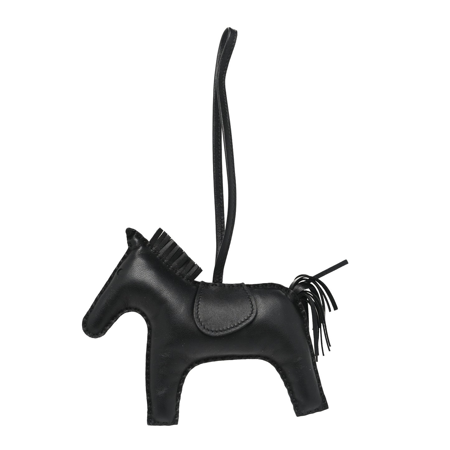 Milo Lambskin Grigri Rodeo Horse Bag Charm GM So Black