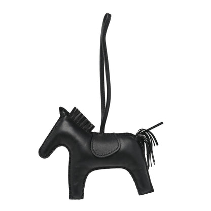 Hermes Milo Lambskin Grigri Rodeo Horse Bag Charm GM So Black 1 of 3