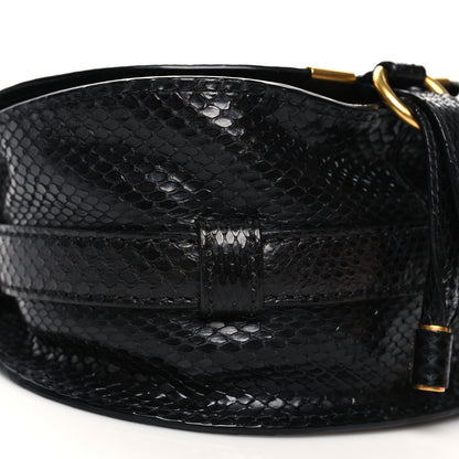 Chloe Snakeskin Mini Marcie Round Crossbody Bag Black 7 of 10