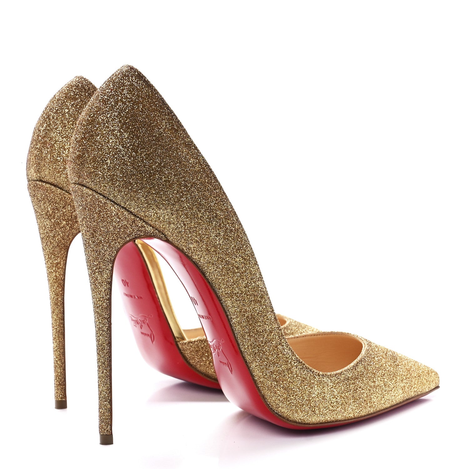 Christian Louboutin Mini Glitter Iriza 120 Pumps 40 Gold 4 of 9