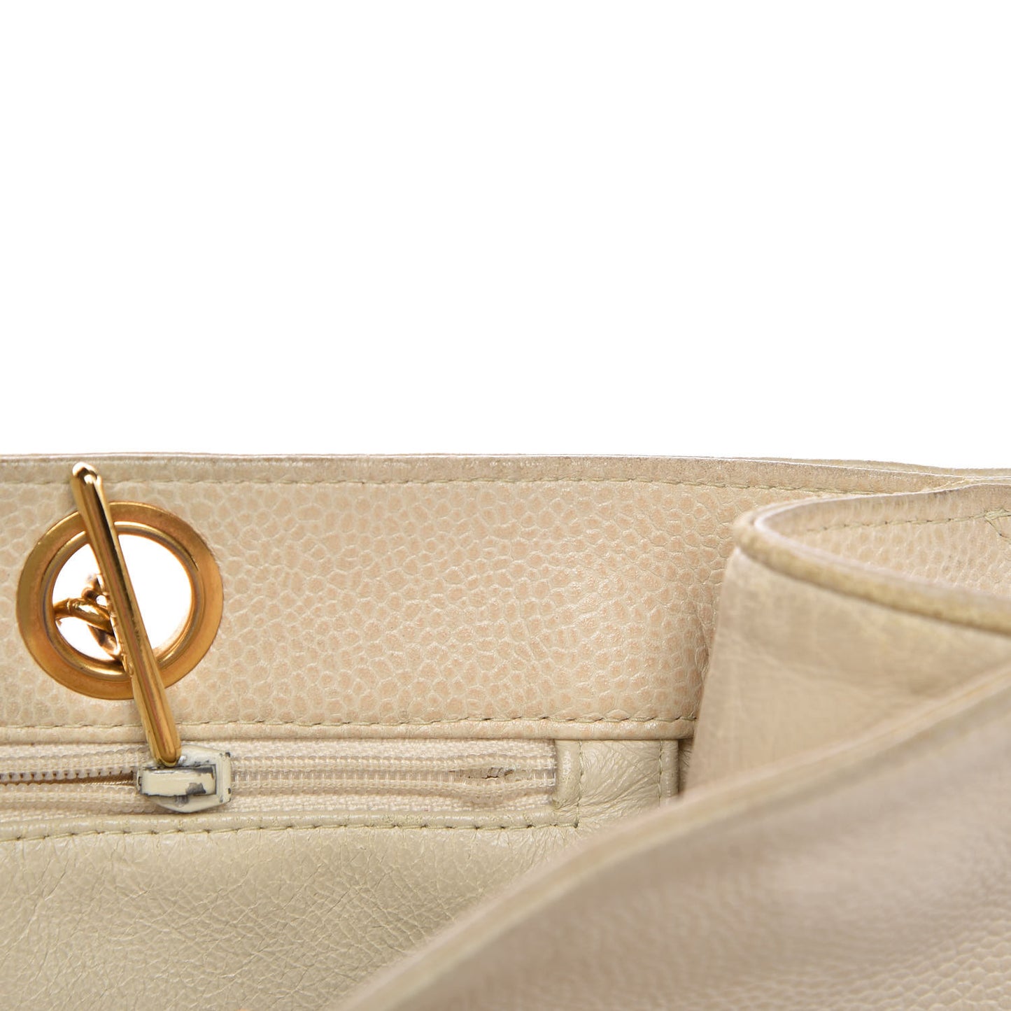 Caviar CC Shopper Tote Beige Clair