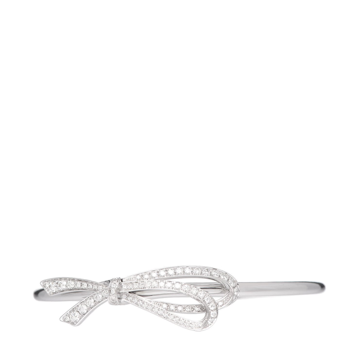 18K White Gold Diamond Medium Bow Cuff Bracelet