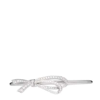Tiffany 18K White Gold Diamond Medium Bow Cuff Bracelet 1 of 5