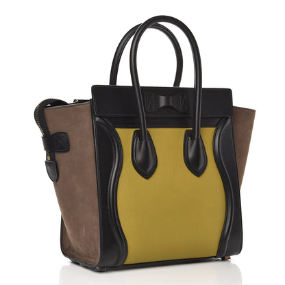 Celine Baby Grained Calfskin Nubuck Micro Tri-Color Luggage Olive 3 of 9
