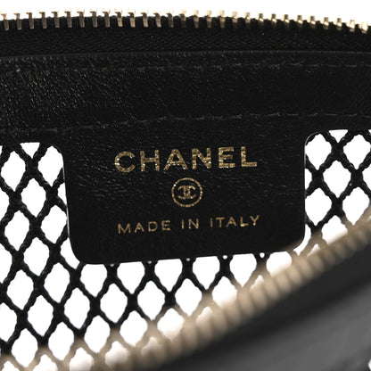 Chanel Mesh Shiny Lambskin Pouch Hobo Black 6 of 10