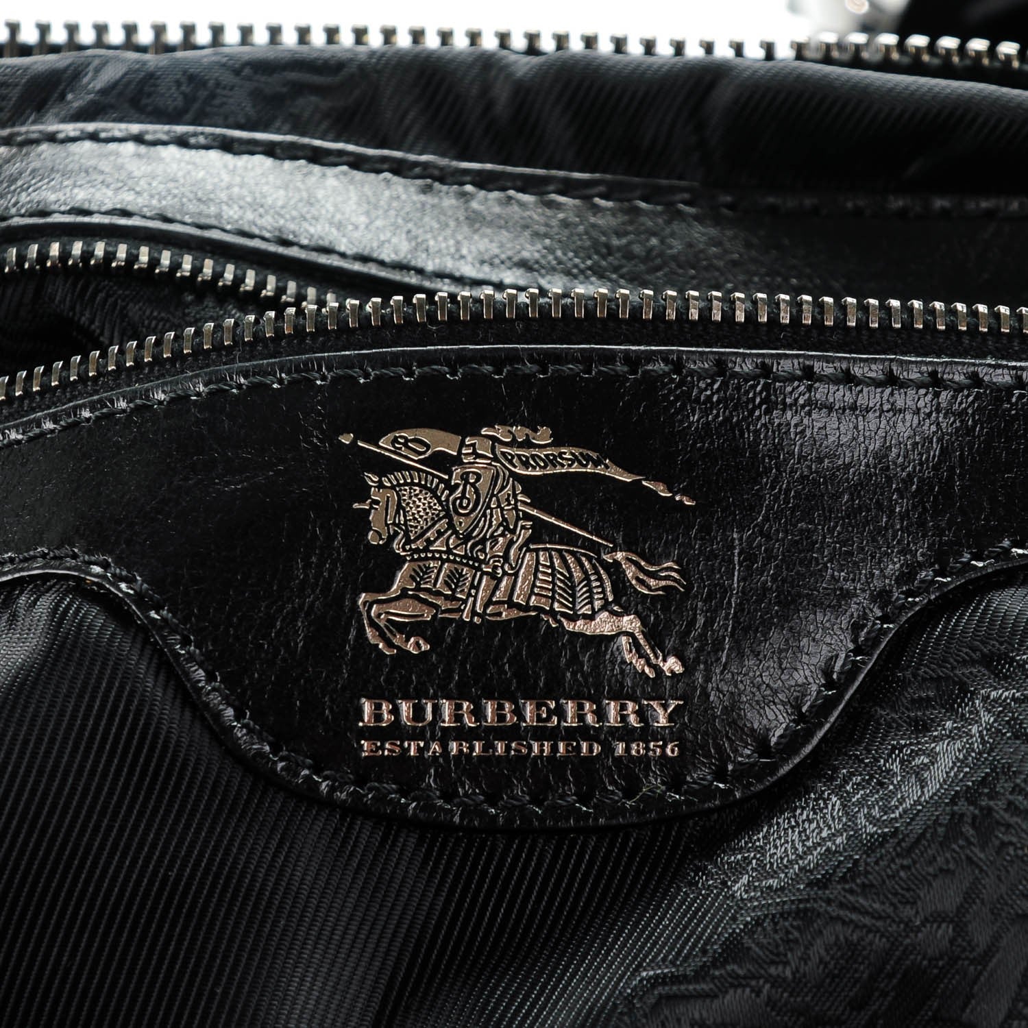 Burberry Prorsum Calfskin Studded Knight Satchel Black 7 of 9