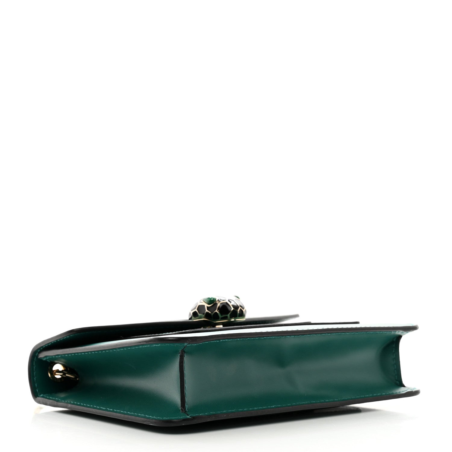 Bulgari Calfskin Small Serpenti Forever Snake Strap Crossbody Bag Emerald Green 4 of 9