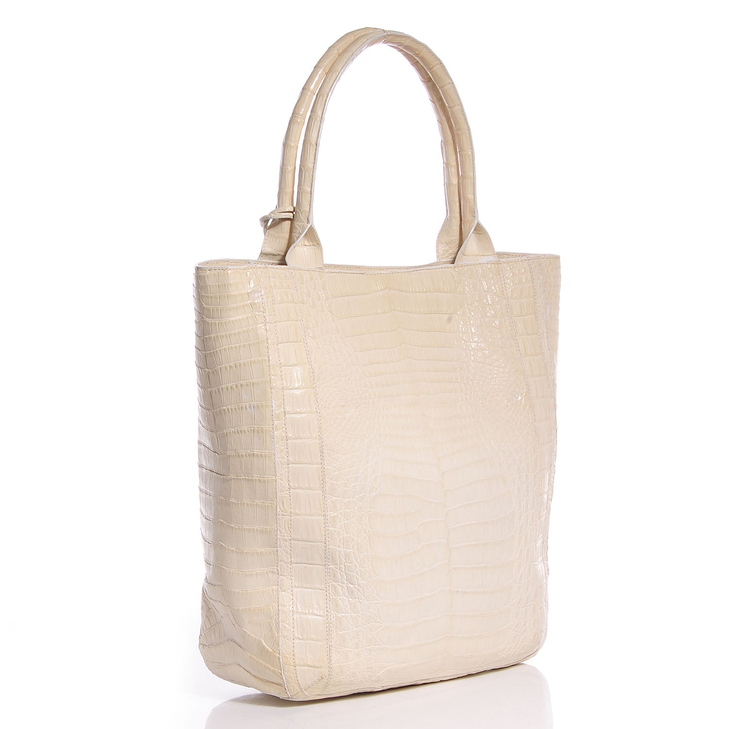 Nancy Gonzalez Crocodile Leaf Tote Sand 3 of 7