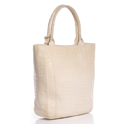 Nancy Gonzalez Crocodile Leaf Tote Sand 3 of 7