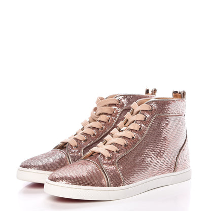 Christian Louboutin Metallic Sequin Bip Bip Orlato Flat Sneakers 37 Nude 3 of 11