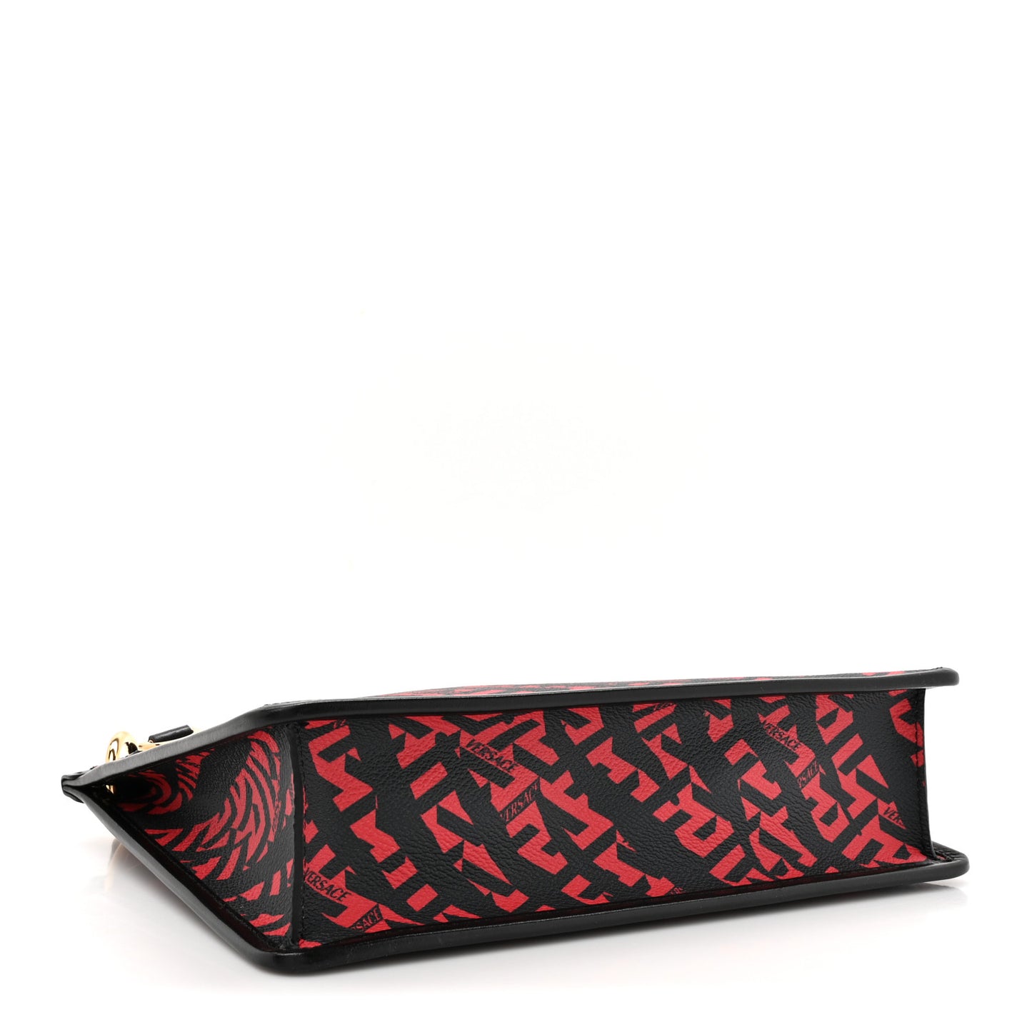 Coated Canvas Large La Greca Signature Pouch Red Black