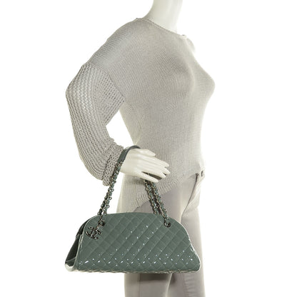 Chanel Patent Quilted Medium Just Mademoiselle Light Khaki 2 of 8