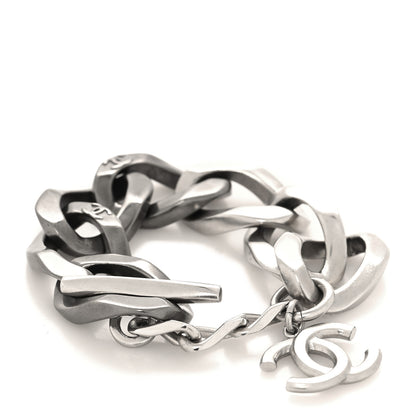 Chanel Metal Chain Link CC Bracelet Silver Ruthenium 3 of 4