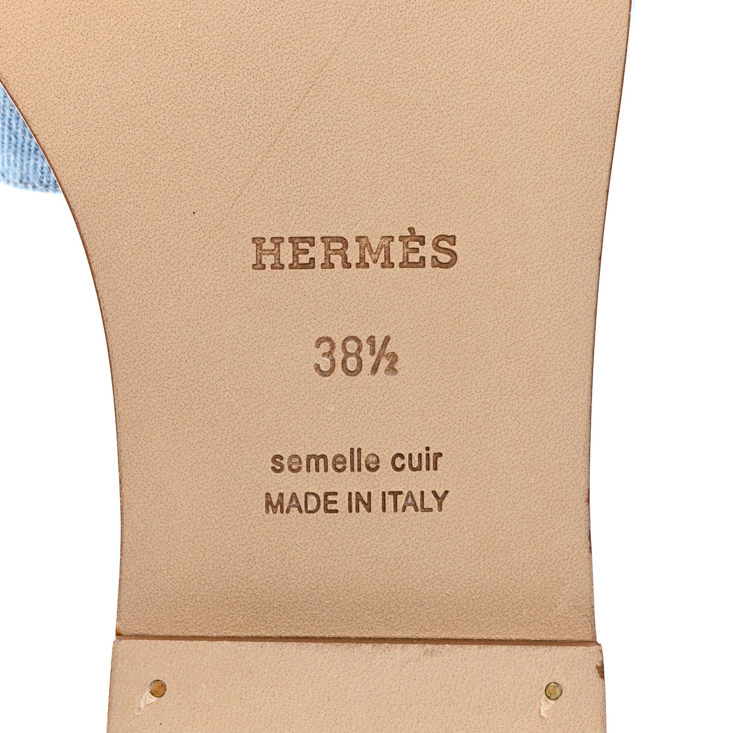Hermes Denim Canvas Oran Sandals 38.5 Bleu Clair 8 of 9