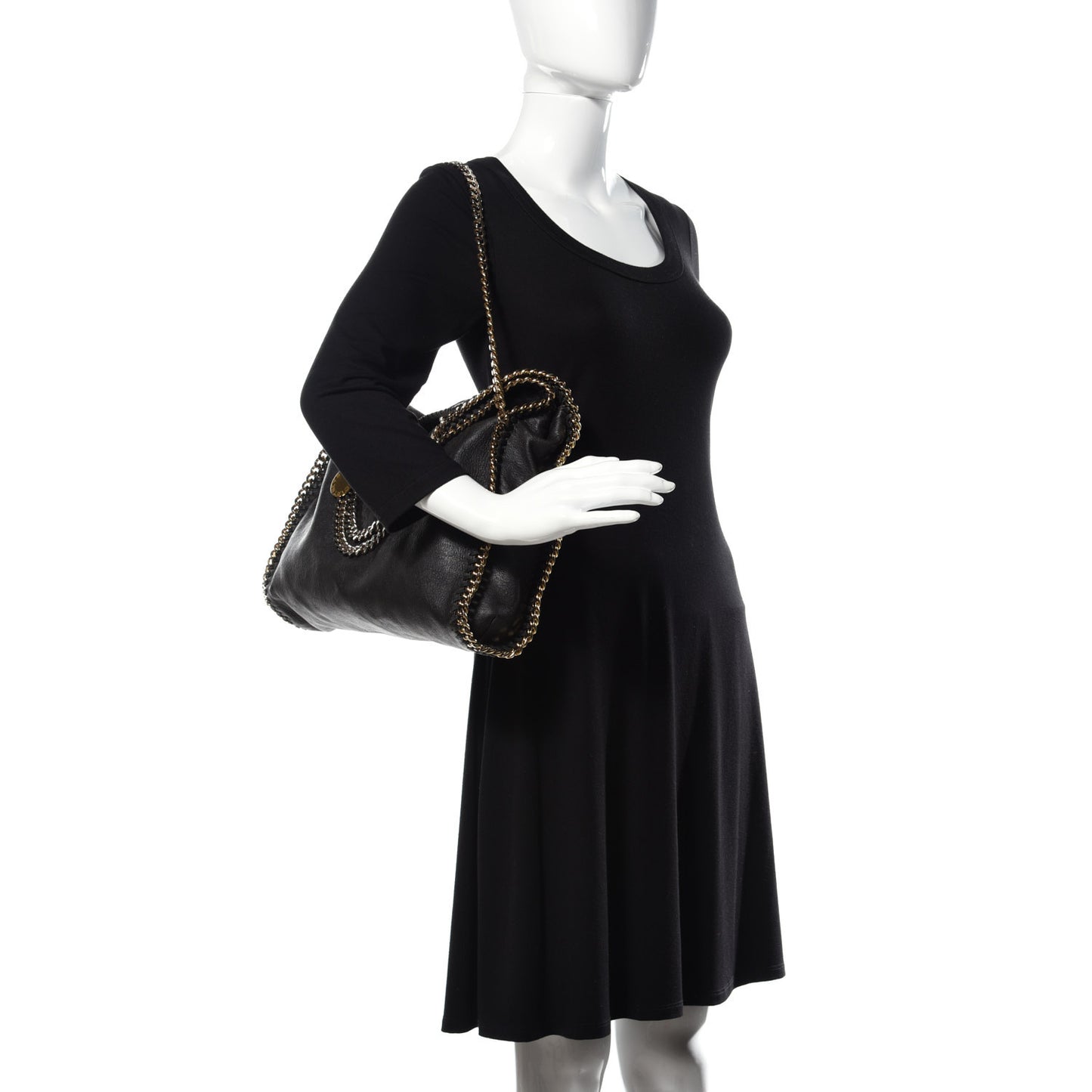 Shaggy Deer Falabella Fold Over Tote Black
