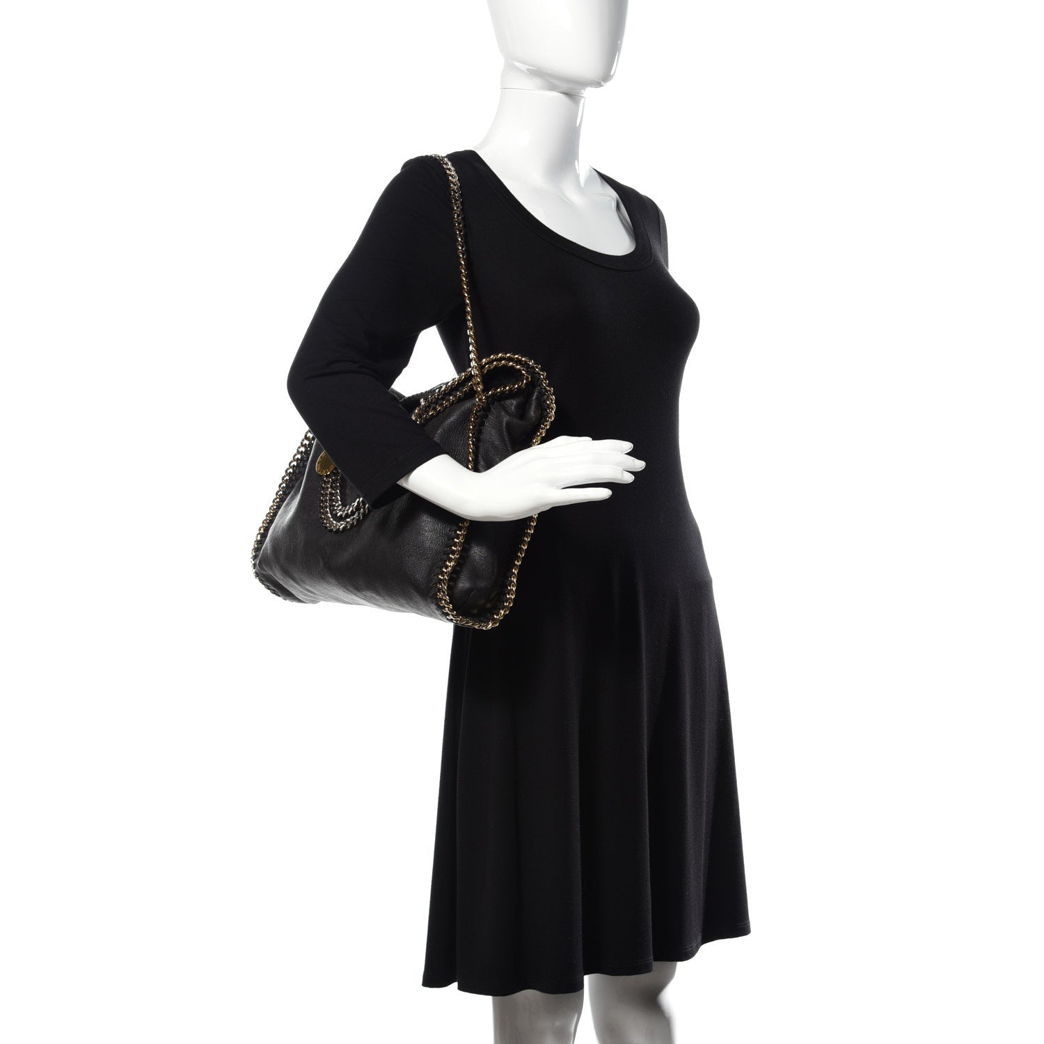 Stella McCartney Shaggy Deer Falabella Fold Over Tote Black 2 of 19