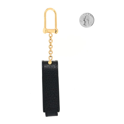 Gucci Textured Calfskin Enamel Single Porte Rouges Keychain Black 2 of 5
