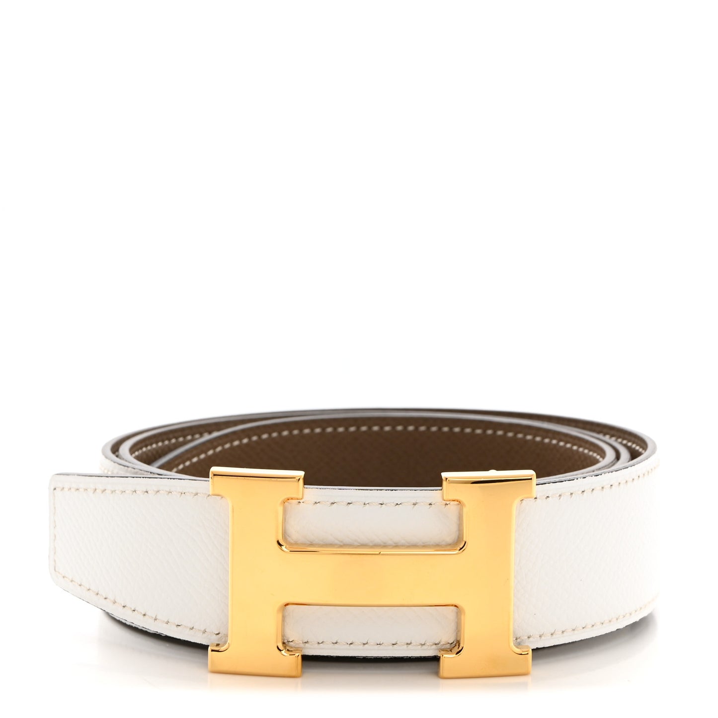 Epsom 32mm H Belt 80 85/34 White Etoupe