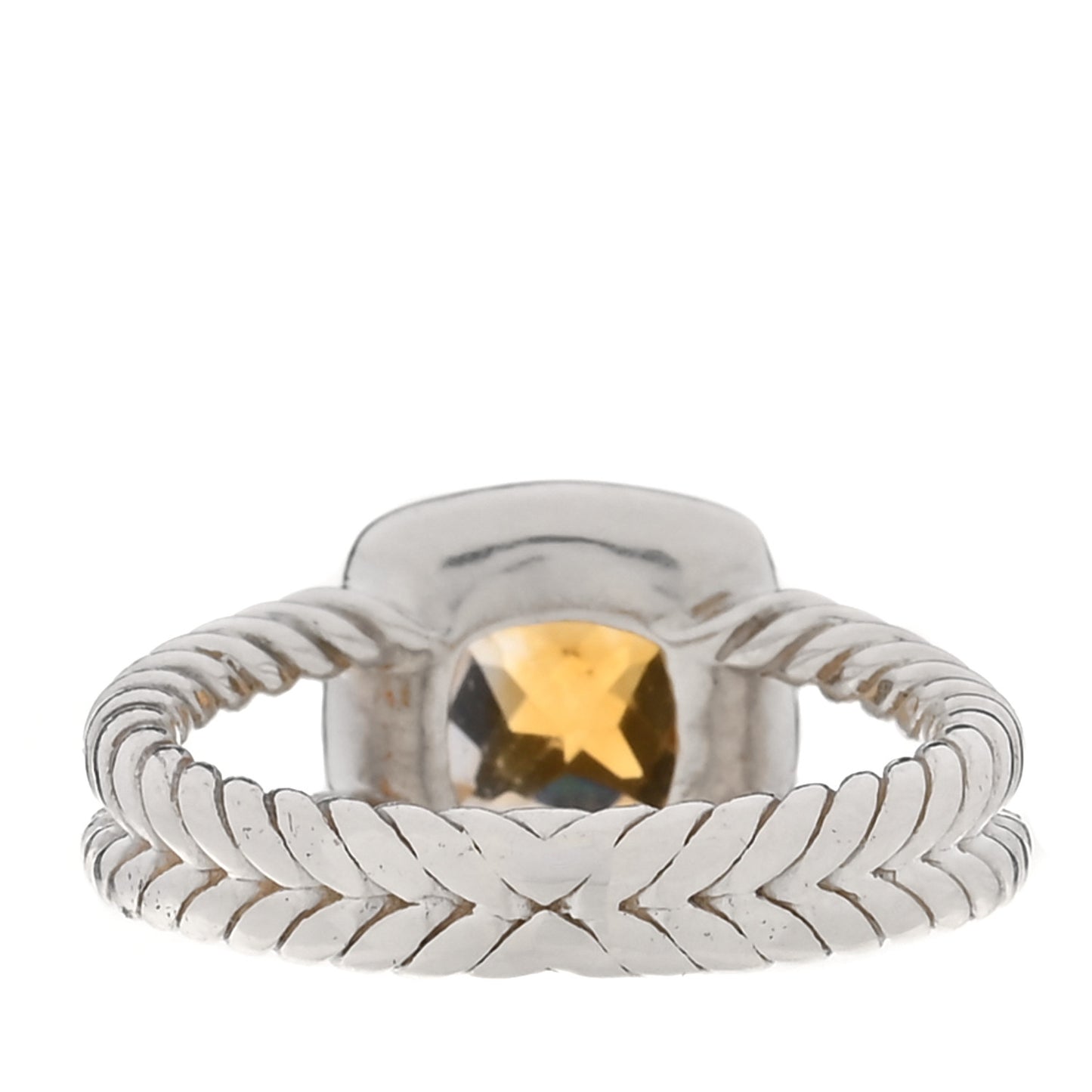 Sterling Silver Diamond Citrine 7mm Petite Albion Ring 53 6.5