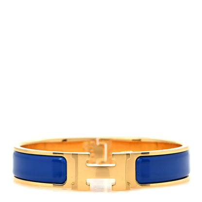 Hermes Narrow Enamel Clic Clac H Bracelet PM Bleu Drapeau 1 of 5