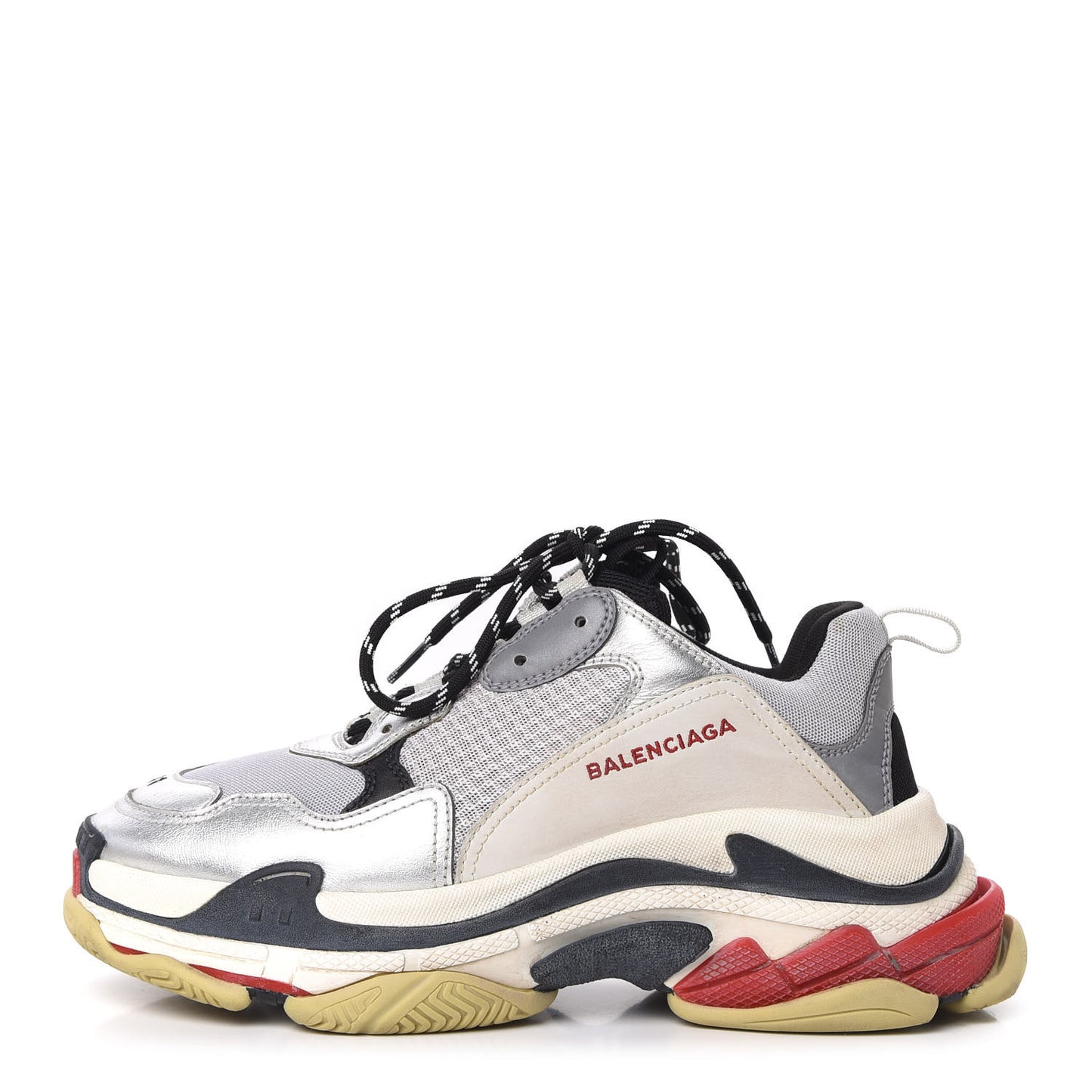 Mesh Nubuck Mens Triple S Sneakers 41 Black Argent
