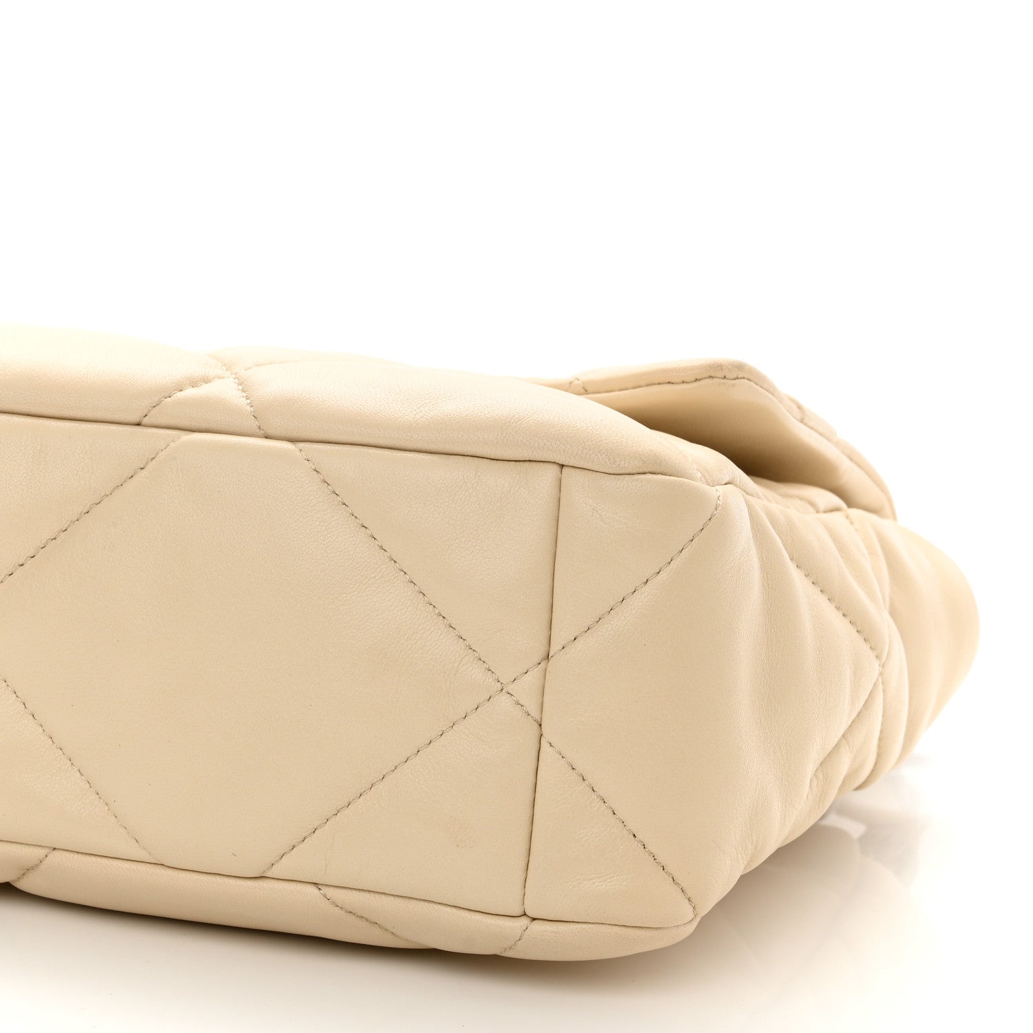 Chanel Lambskin Quilted Large Chanel 19 Flap Beige 10 of 11