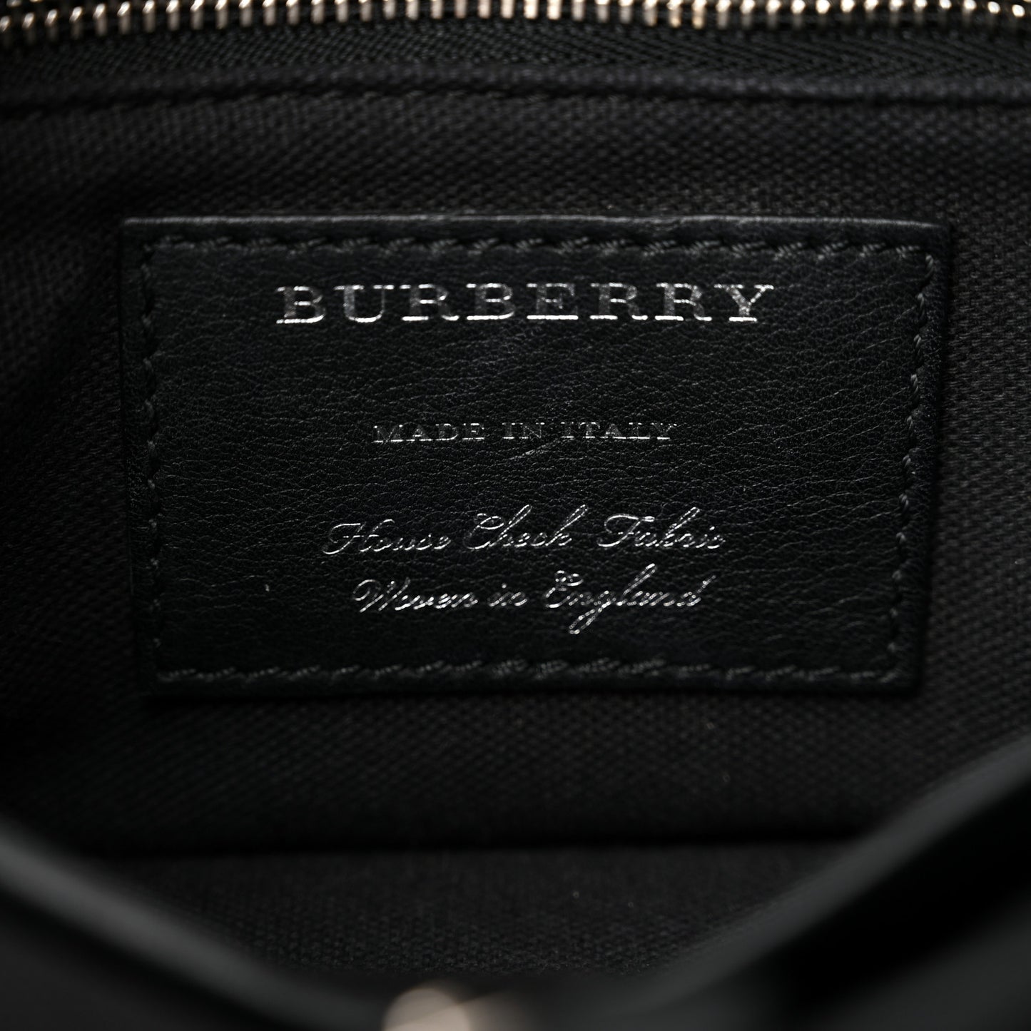 Pebbled Calfskin House Check Studded Baby Banner Tote Black