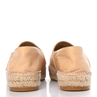 Chanel Lambskin CC Espadrilles 36 Beige Black 5 of 10