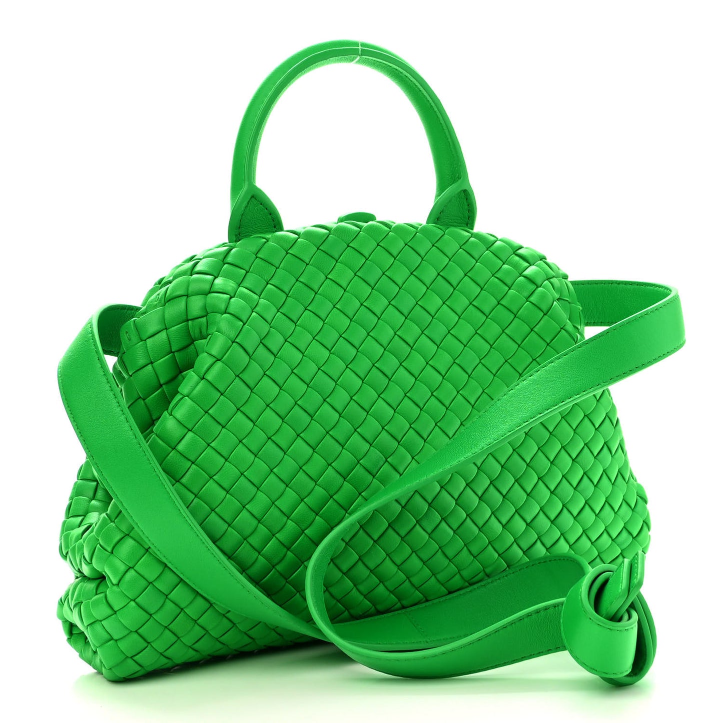 Nappa Intrecciato Small Handle Bag Parakeet