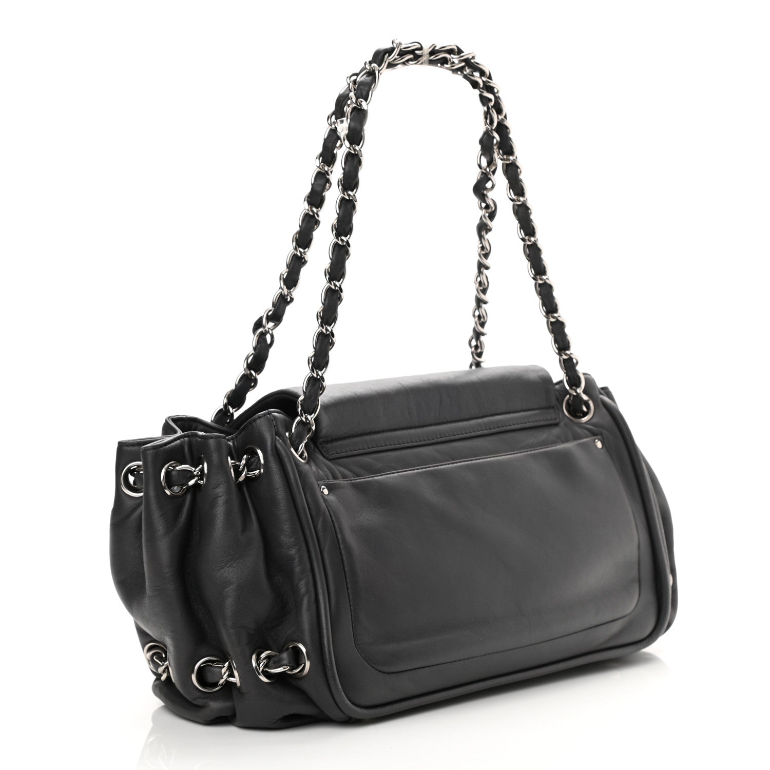 Chanel Lambskin Diagonal Ligne Accordion Flap Grey 3 of 10