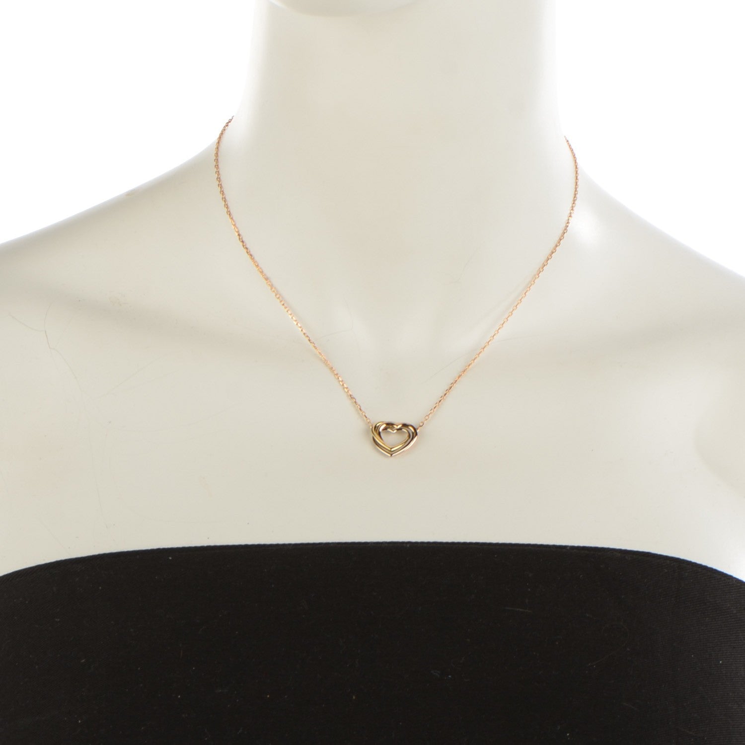 Cartier 18K Pink Yellow White Gold Trinity Heart Necklace 2 of 4