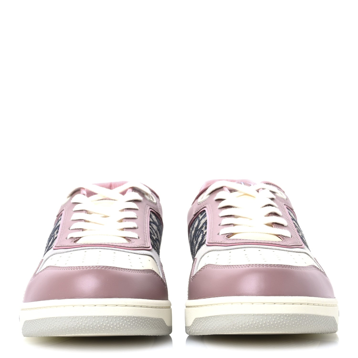 Christian Dior Smooth Calfskin Jacquard Oblique Mens B27 Low Top Sneakers 49 Pink White 3 of 8