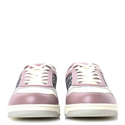 Christian Dior Smooth Calfskin Jacquard Oblique Mens B27 Low Top Sneakers 49 Pink White 3 of 8