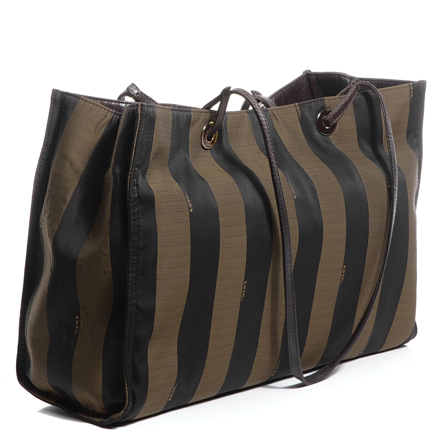 Fendi Vintage Pequin Tote Tobacco 2 of 7