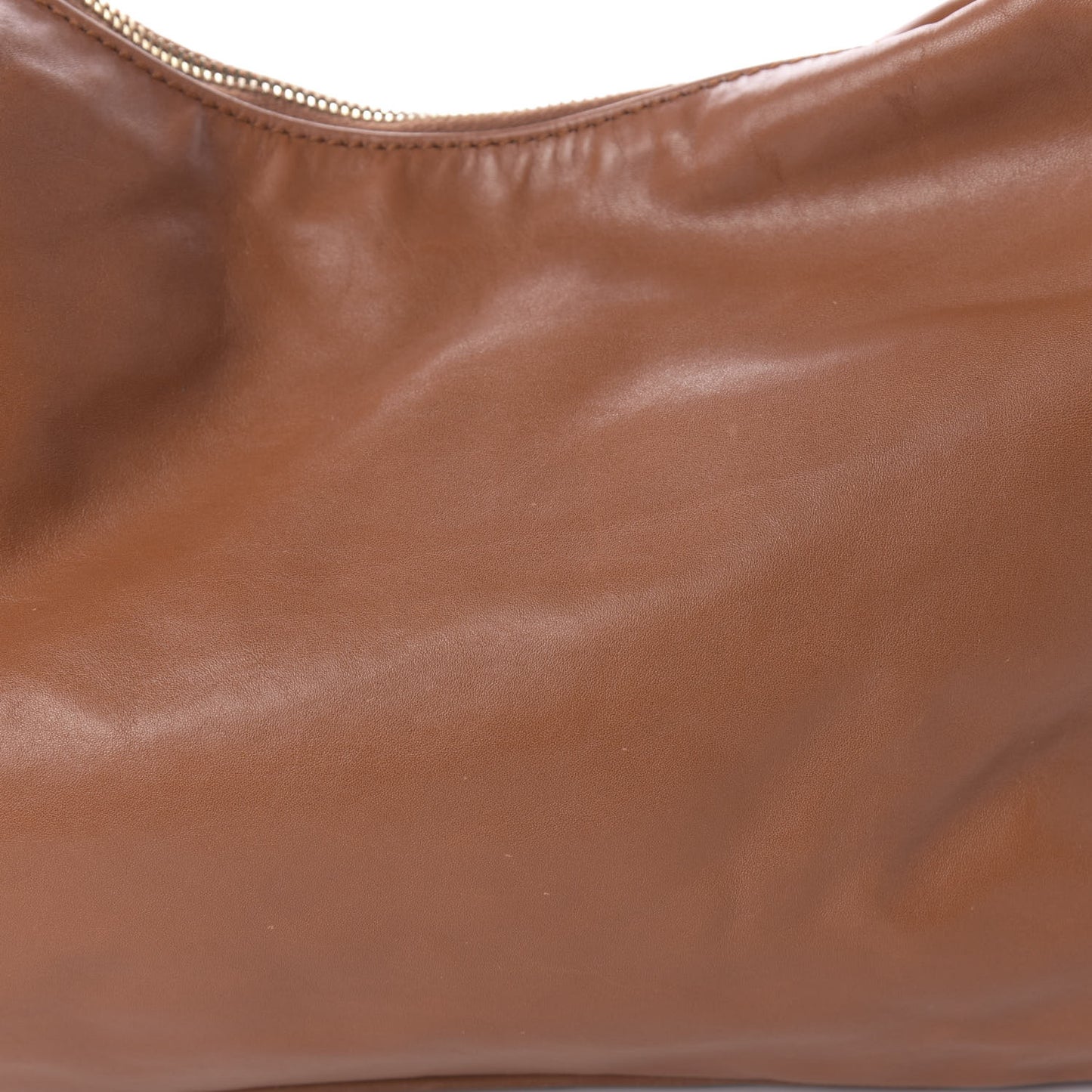 Leather Medium Horsebit Chain Hobo Tan