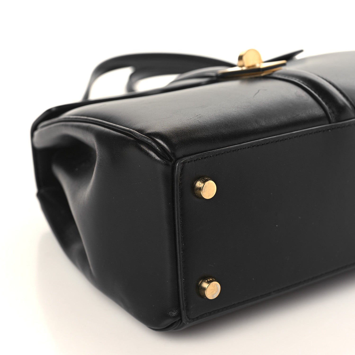 Celine Satinated Calfskin Small 16 Top Handle Bag Black 9 of 10