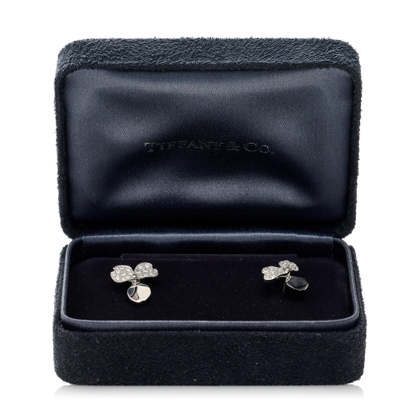 Platinum Diamond Paper Flowers Earrings