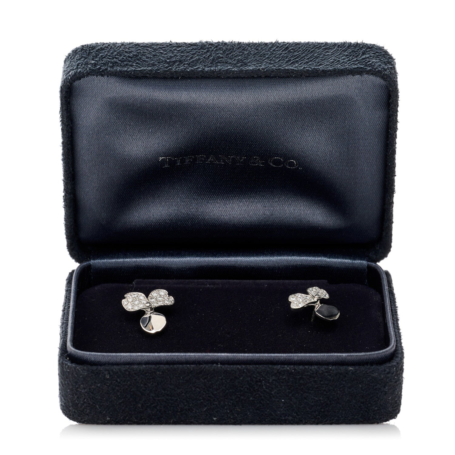 Tiffany Platinum Diamond Paper Flowers Earrings 5 of 5