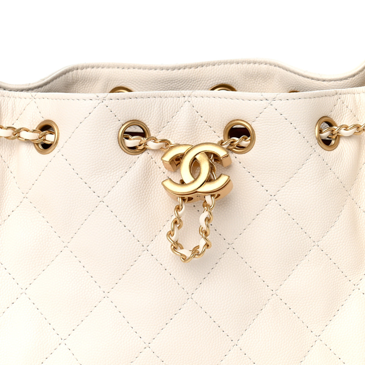 Caviar Quilted Mini Chanel 25 Handbag White