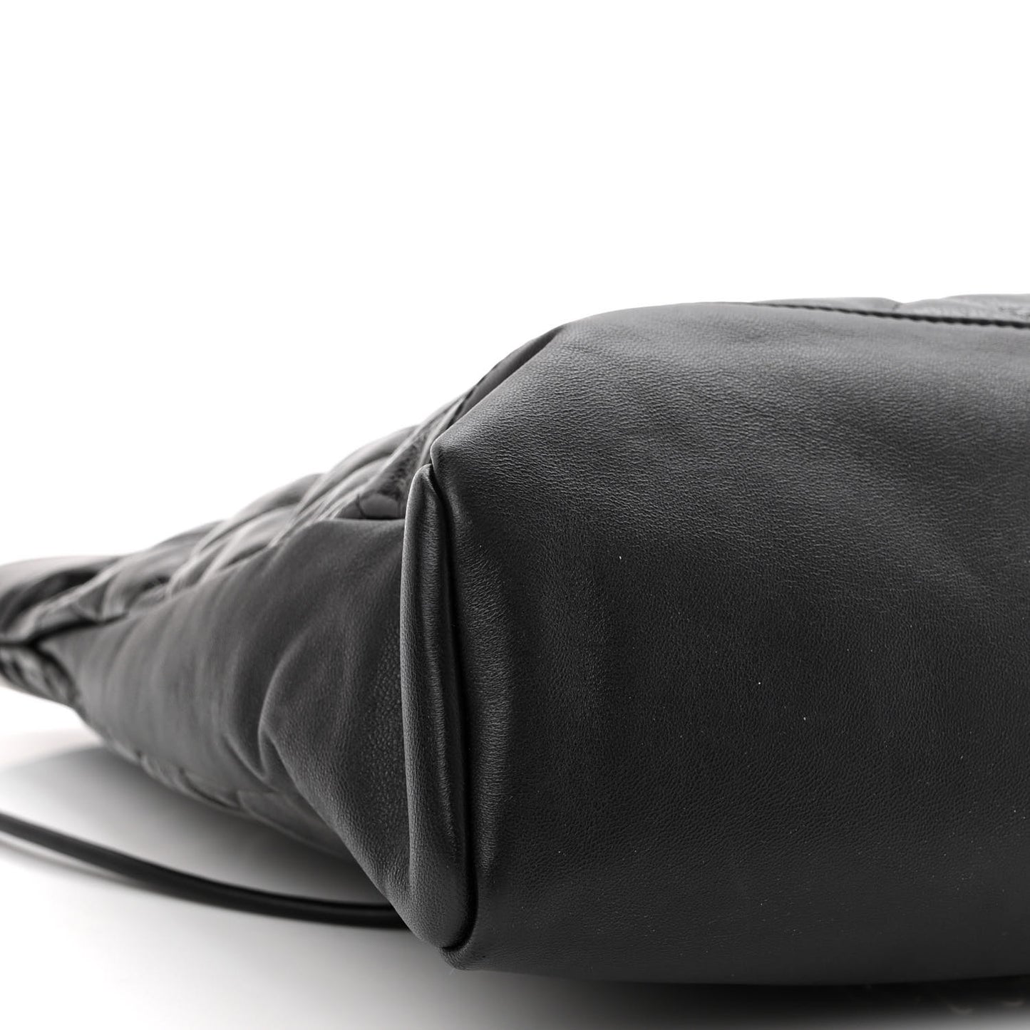 Shiny Aged Calfskin Quilted Large 31 Shopping Bag Black