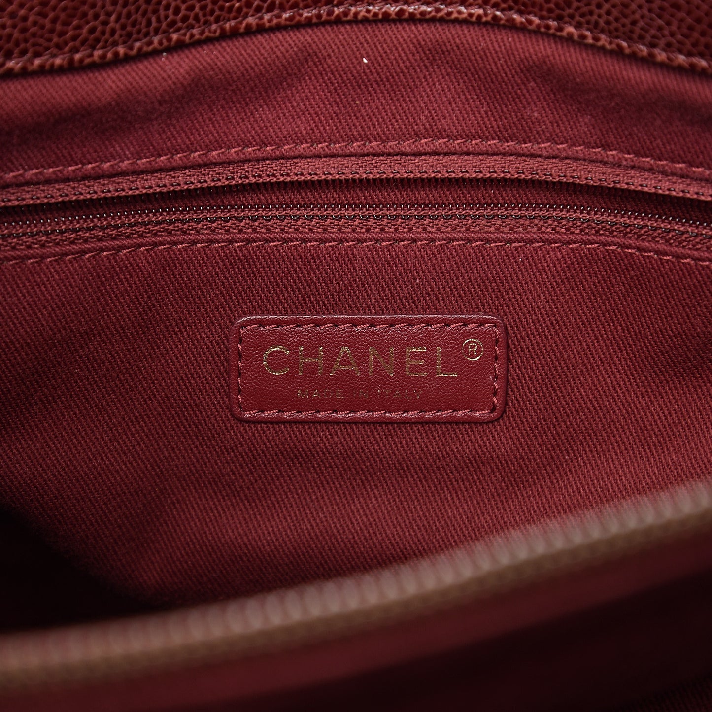Glazed Caviar Quilted Small Shiva Tote Burgundy