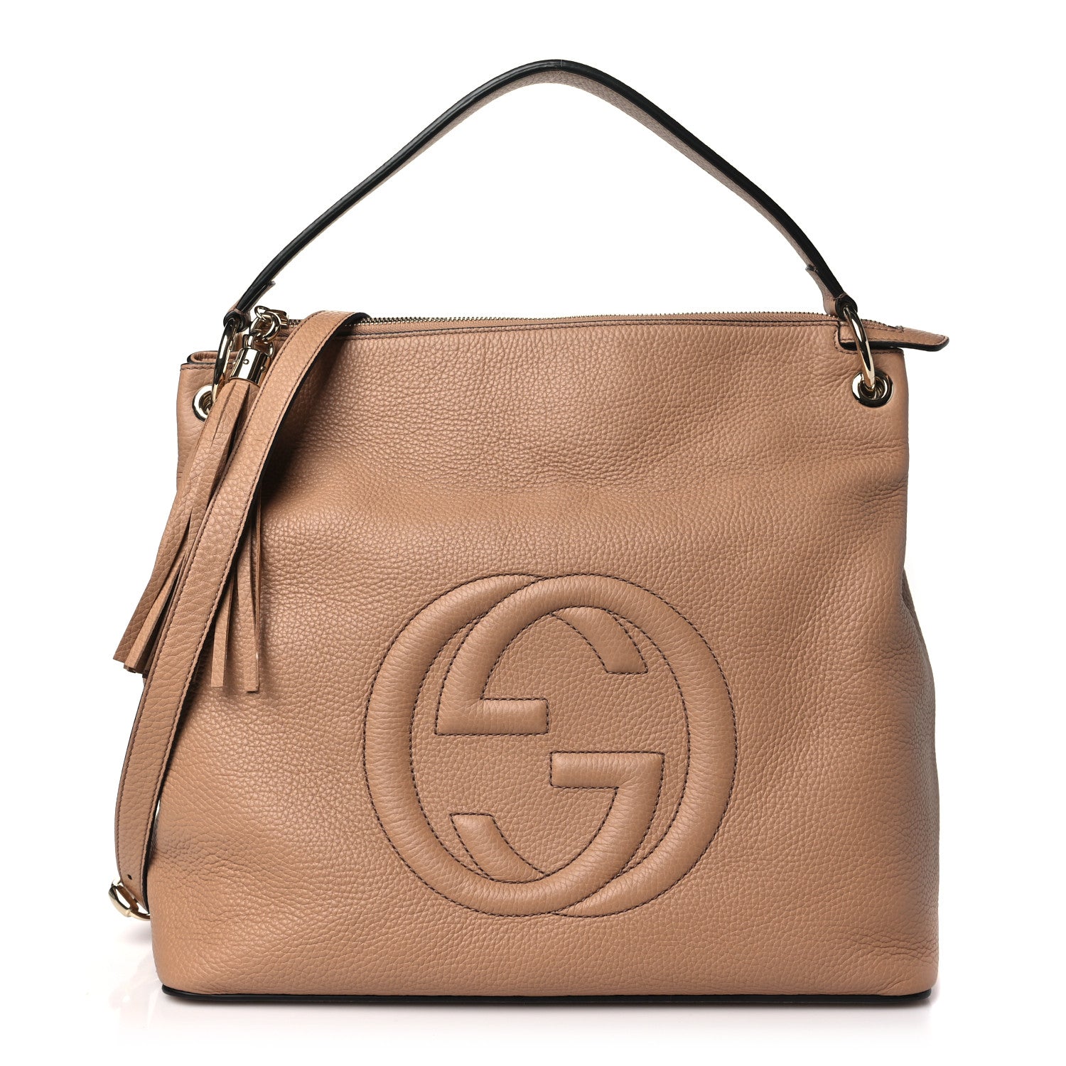 Gucci Pebbled Calfskin Large Soho Hobo Camelia 1 of 11
