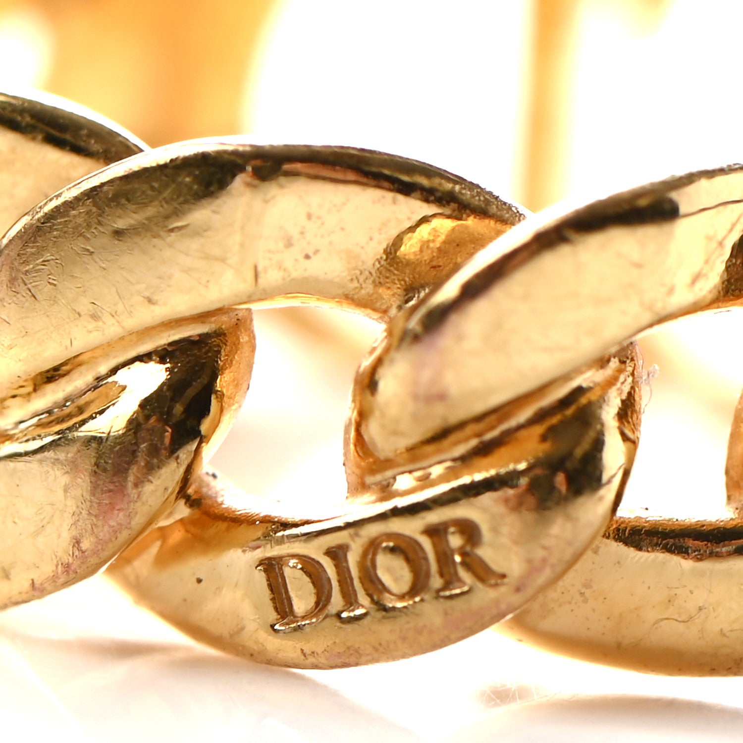 Christian Dior Metal Danseuse Etoile Chain Ring 54 7 Gold 4 of 4